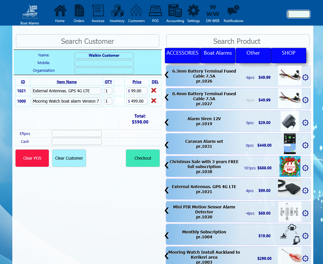 Atlantis POS & Web Platform screenshot